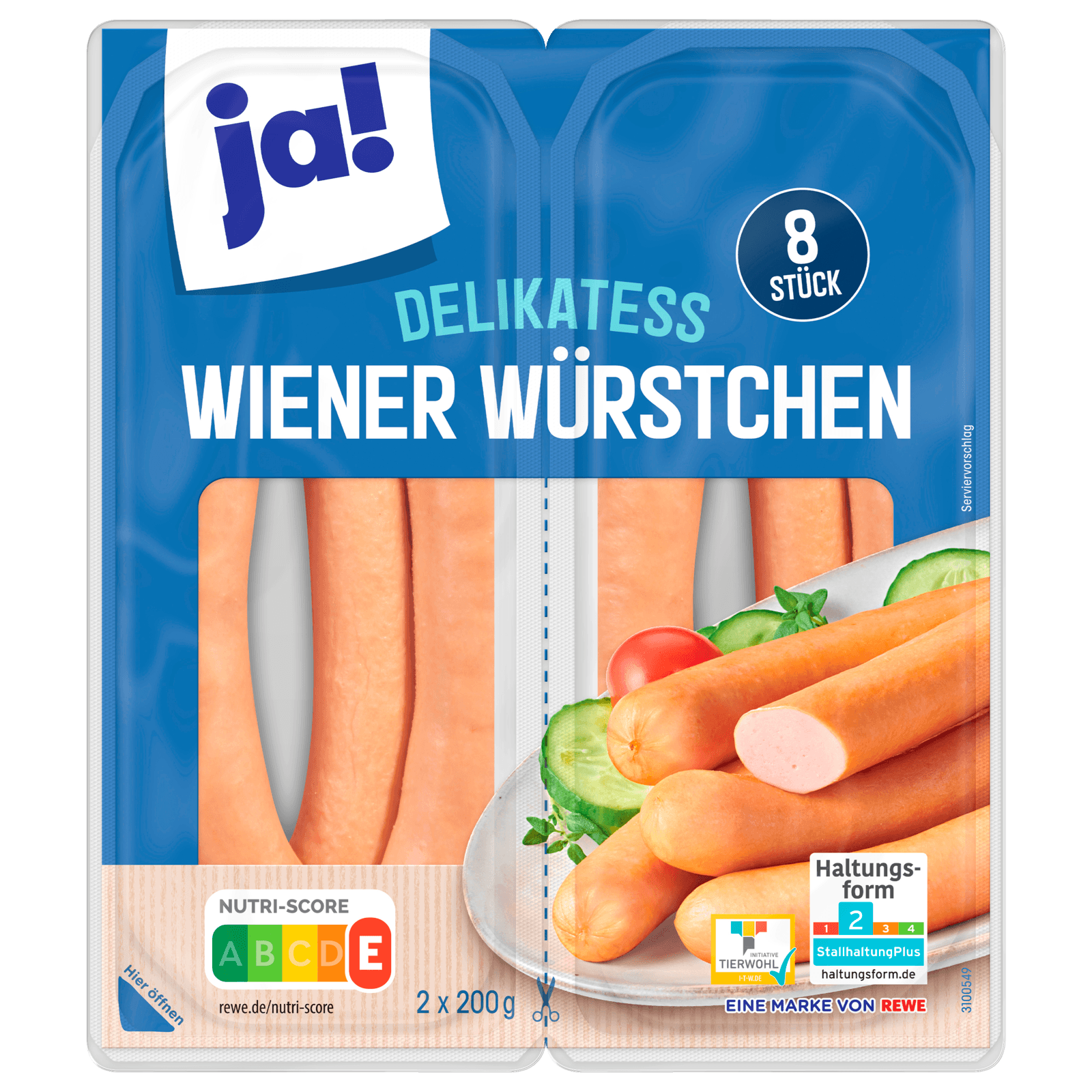 Wiener Würstchen 8 Stück 400g Packung FrankenFresh Lebensmittel